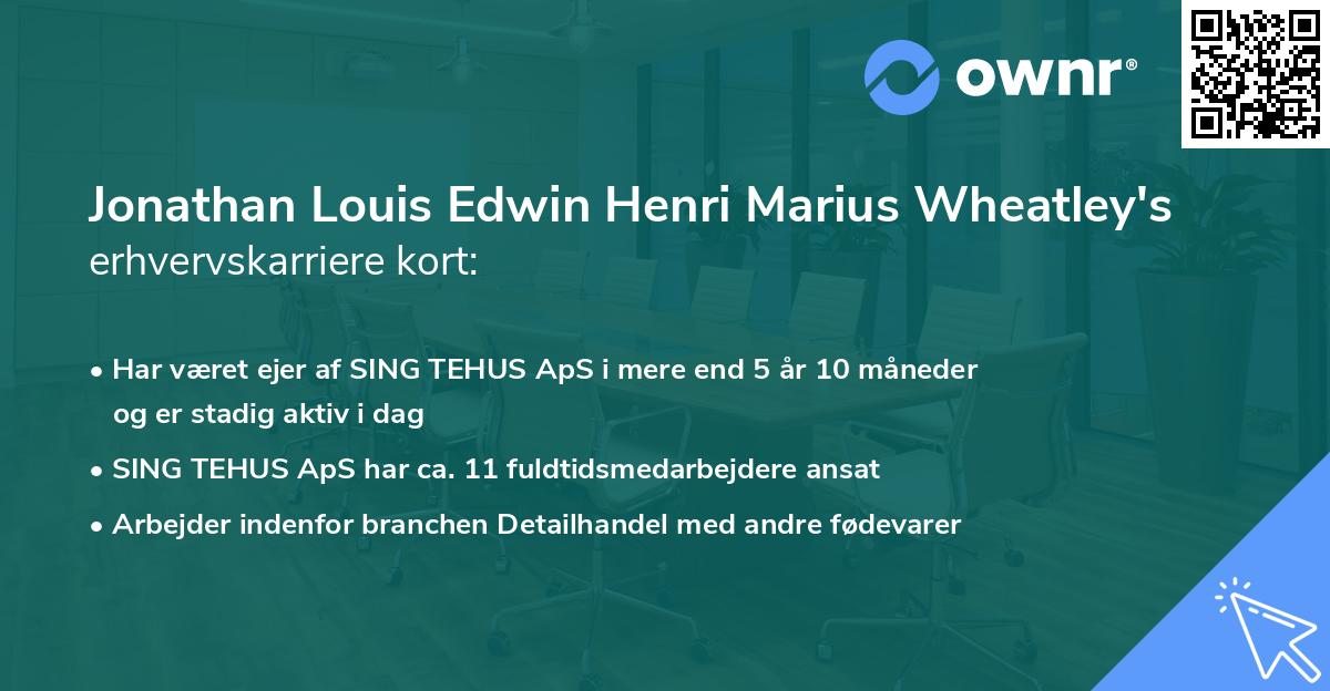 Jonathan Louis Edwin Henri Marius Wheatley's erhvervskarriere kort