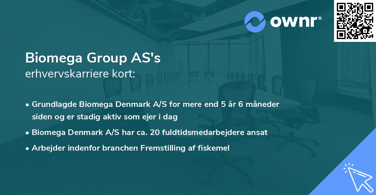 Biomega Group AS's erhvervskarriere kort