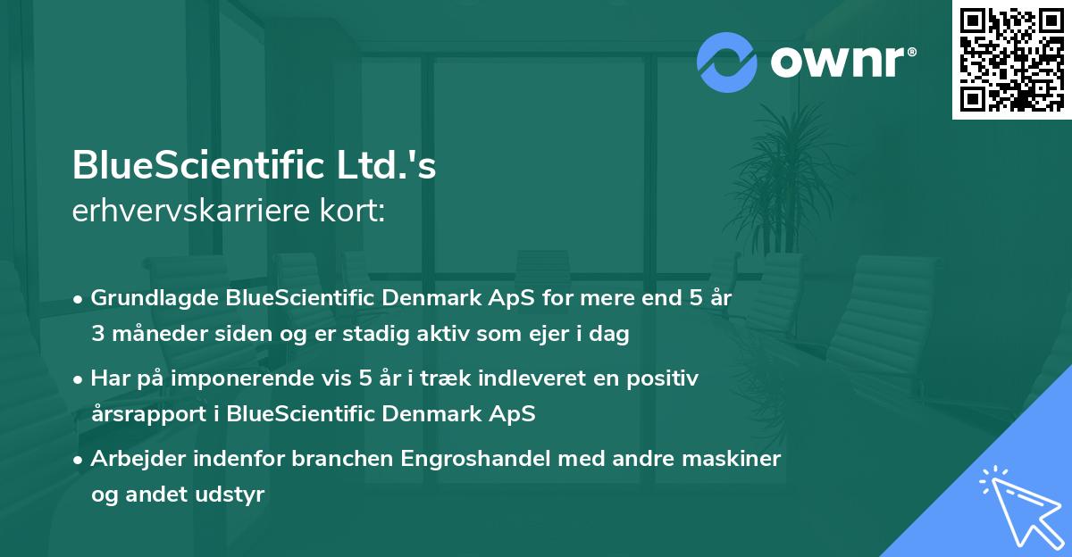 BlueScientific Ltd.'s erhvervskarriere kort