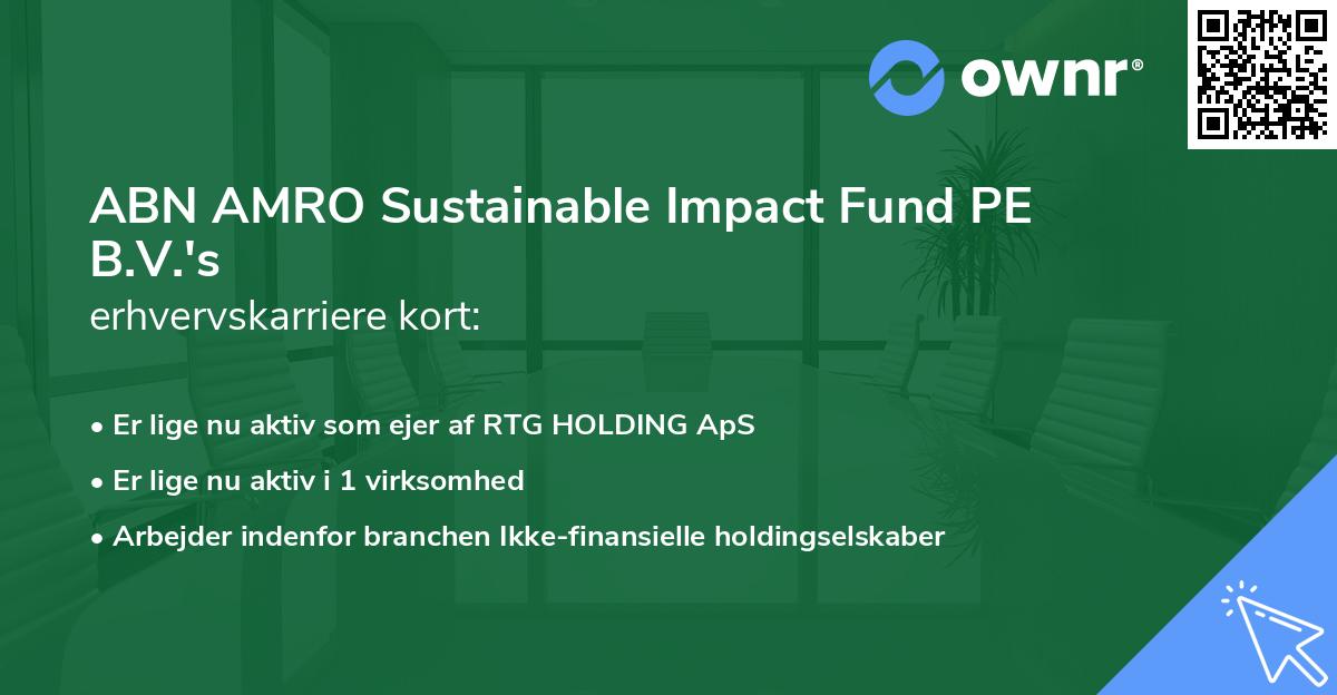 ABN AMRO Sustainable Impact Fund PE B.V.'s erhvervskarriere kort