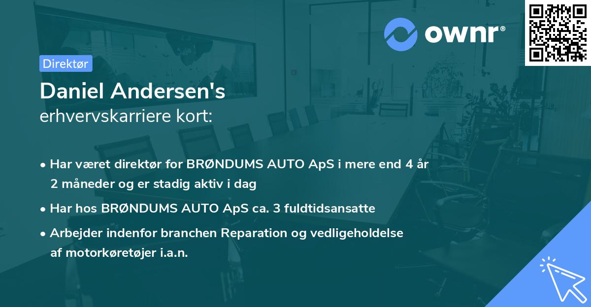 Daniel Andersen's erhvervskarriere kort