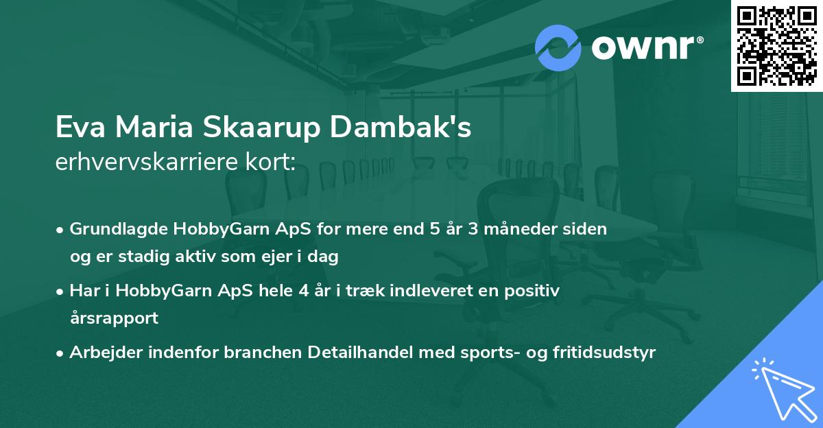 Eva Maria Skaarup Dambak's erhvervskarriere kort