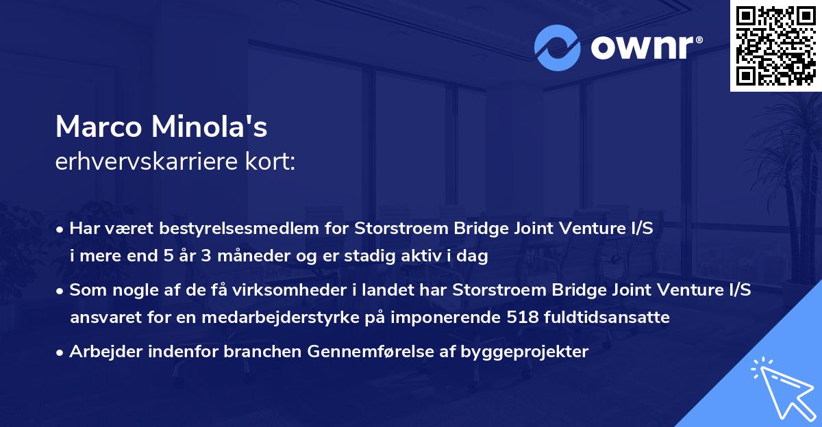 Marco Minola's erhvervskarriere kort