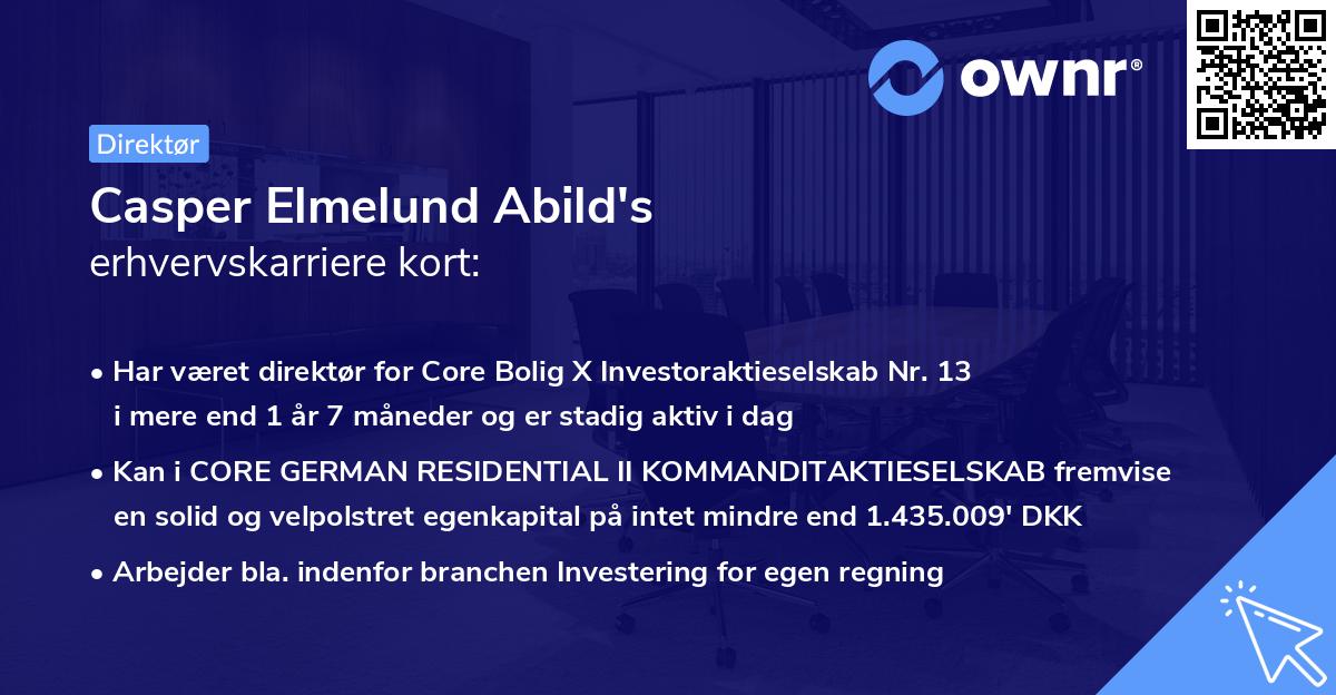 Casper Elmelund Abild's erhvervskarriere kort