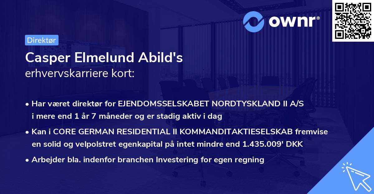 Casper Elmelund Abild's erhvervskarriere kort