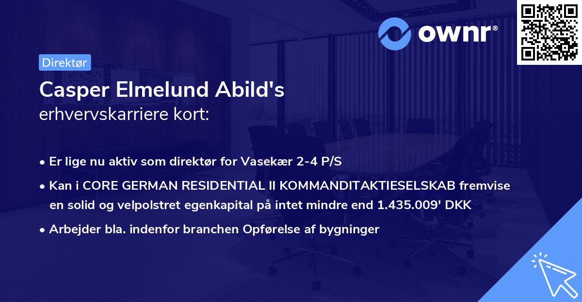 Casper Elmelund Abild's erhvervskarriere kort