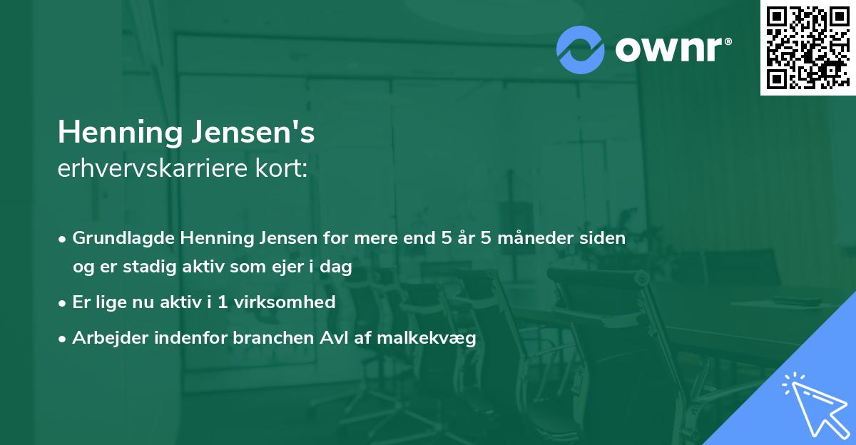 Henning Jensen's erhvervskarriere kort