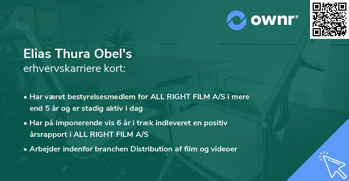 Elias Thura Obel's erhvervskarriere kort