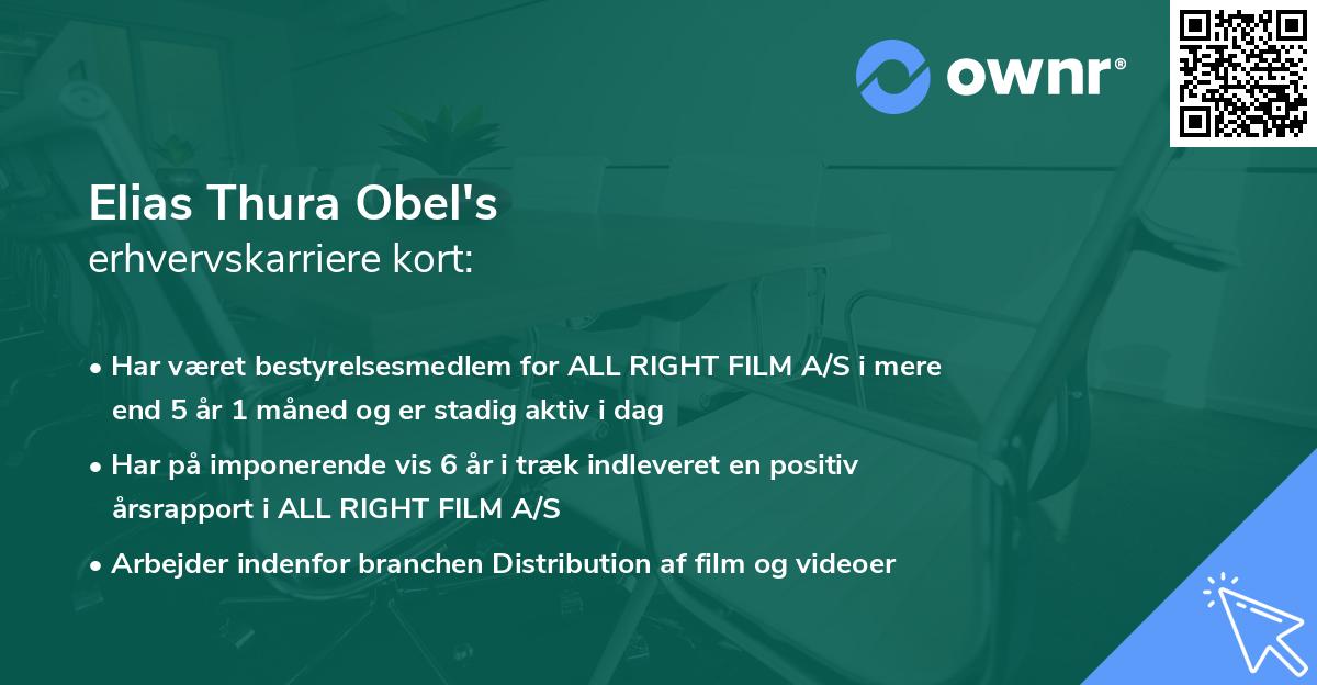 Elias Thura Obel's erhvervskarriere kort