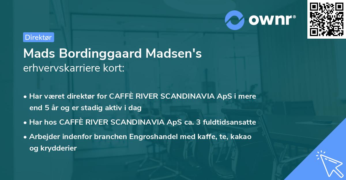 Mads Bordinggaard Madsen's erhvervskarriere kort