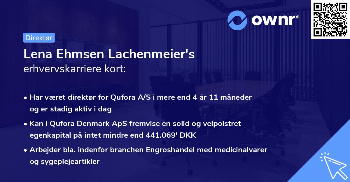 Lena Ehmsen Lachenmeier's erhvervskarriere kort