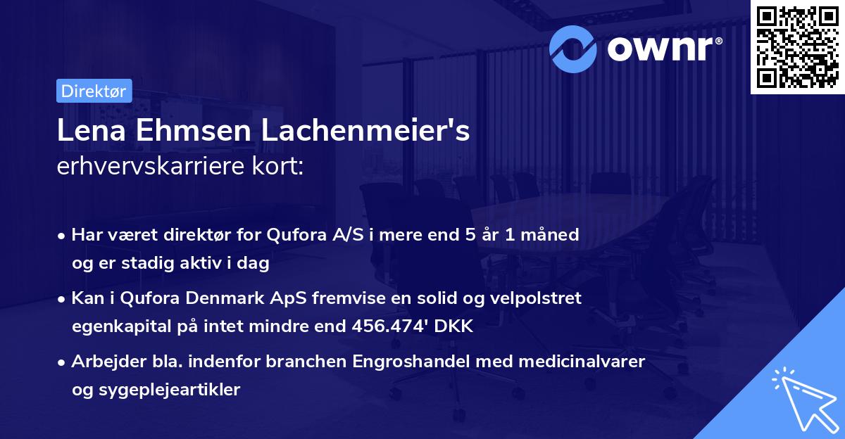 Lena Ehmsen Lachenmeier's erhvervskarriere kort