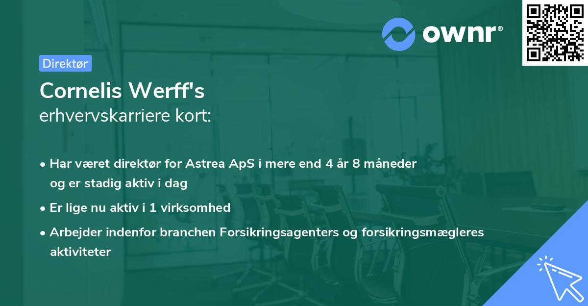 Cornelis Werff's erhvervskarriere kort