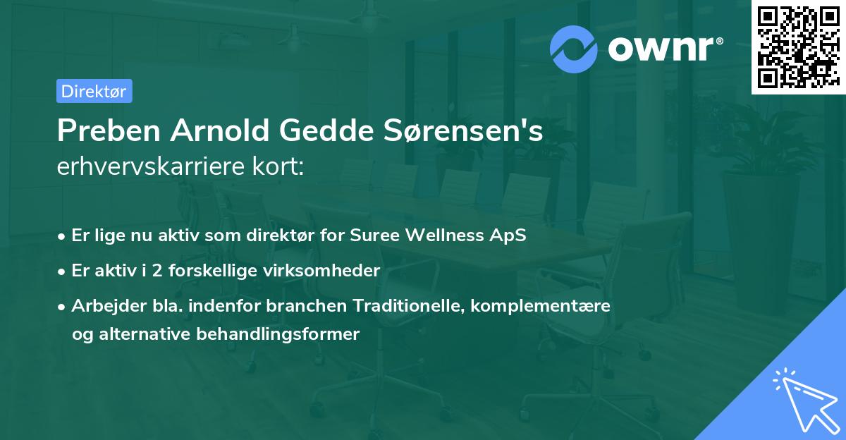 Preben Arnold Gedde Sørensen's erhvervskarriere kort