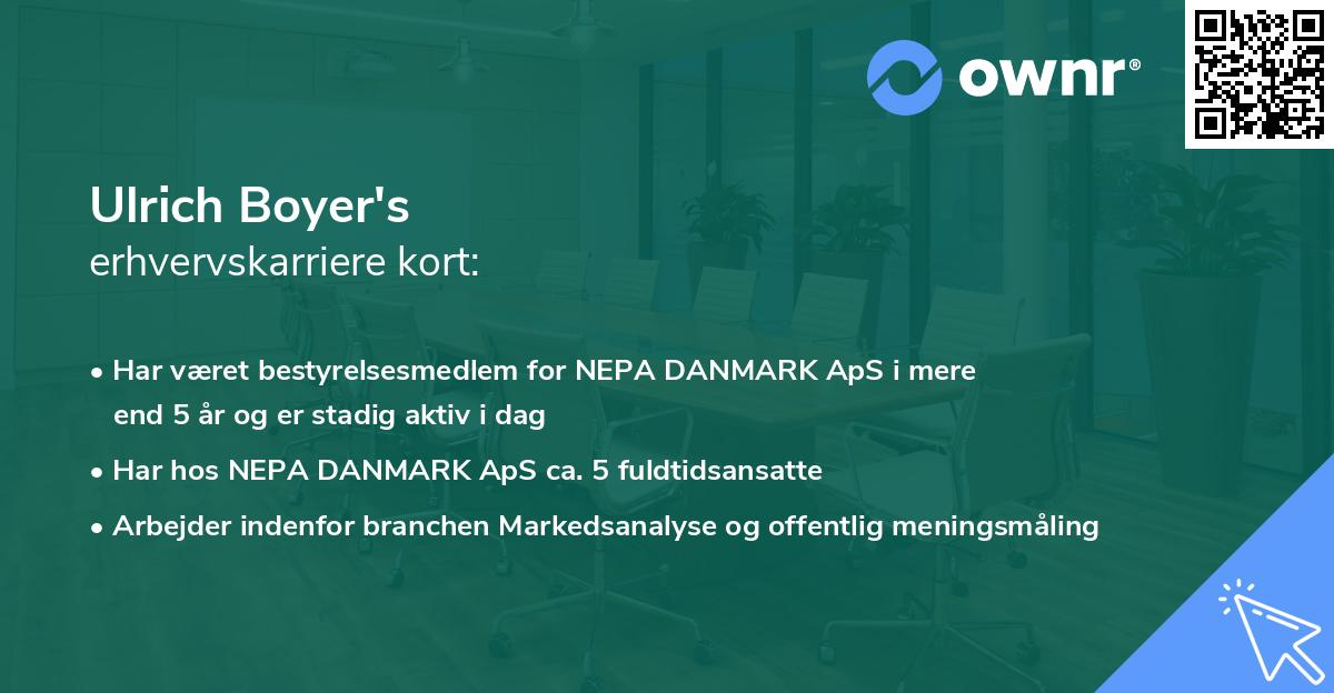 Ulrich Boyer's erhvervskarriere kort