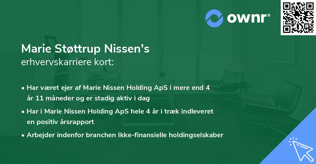 Marie Støttrup Nissen's erhvervskarriere kort