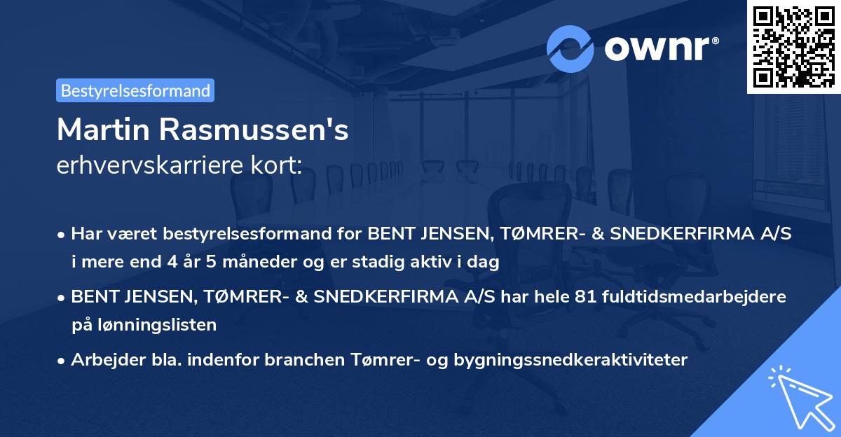 Martin Rasmussen's erhvervskarriere kort