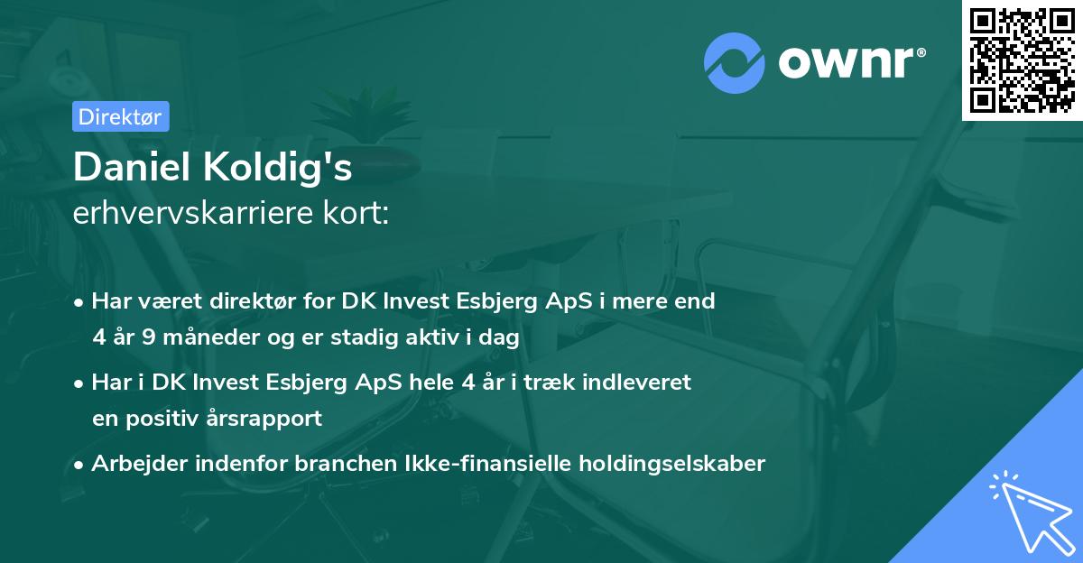 Daniel Koldig's erhvervskarriere kort