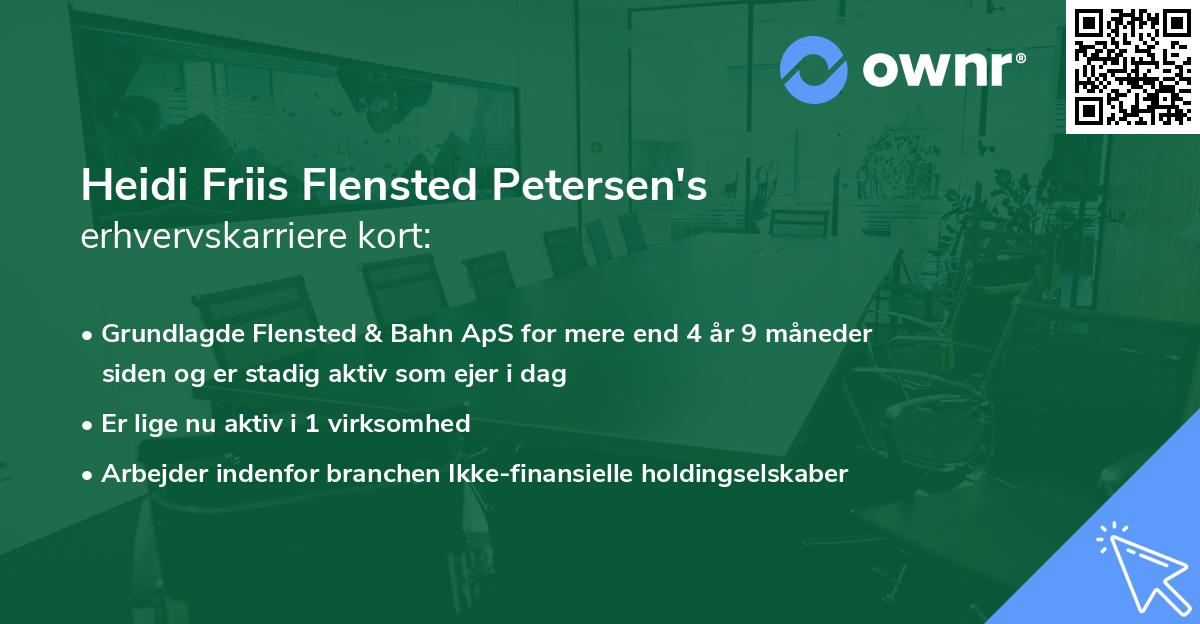 Heidi Friis Flensted Petersen's erhvervskarriere kort