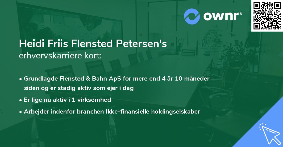Heidi Friis Flensted Petersen's erhvervskarriere kort
