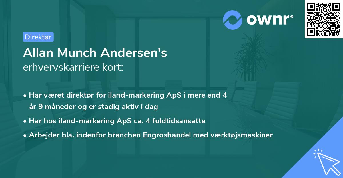 Allan Munch Andersen's erhvervskarriere kort