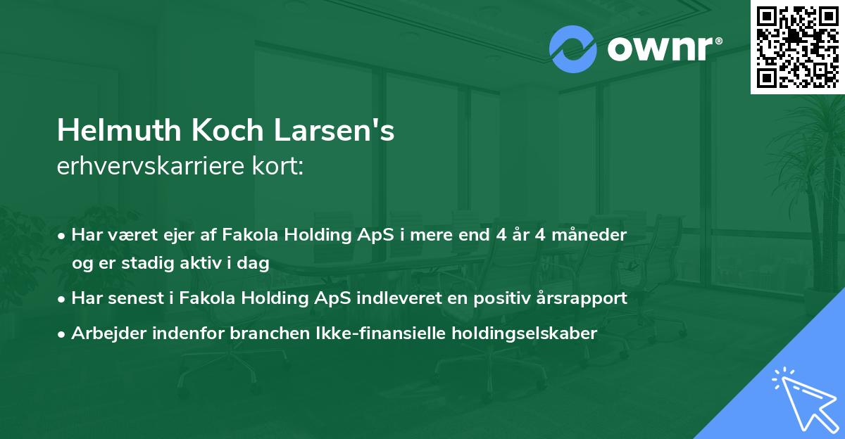 Helmuth Koch Larsen's erhvervskarriere kort
