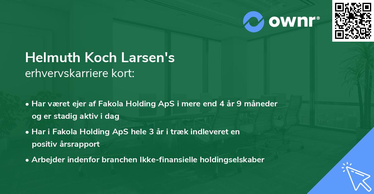 Helmuth Koch Larsen's erhvervskarriere kort