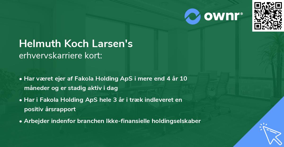 Helmuth Koch Larsen's erhvervskarriere kort