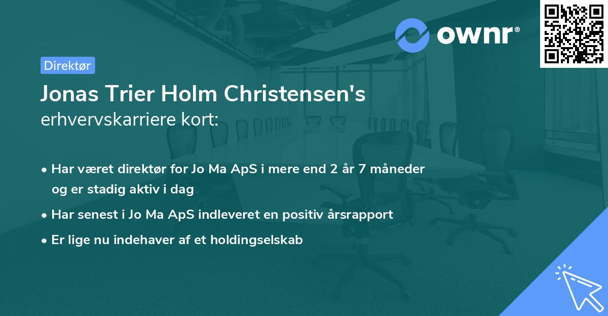 Jonas Trier Holm Christensen's erhvervskarriere kort