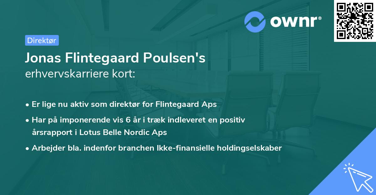 Jonas Flintegaard Poulsen's erhvervskarriere kort