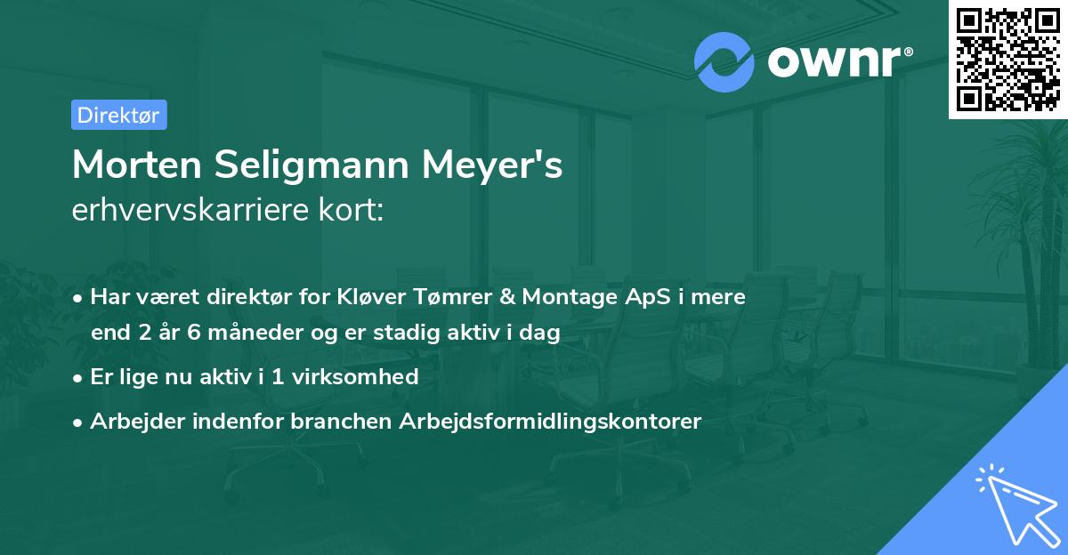 Morten Seligmann Meyer's erhvervskarriere kort