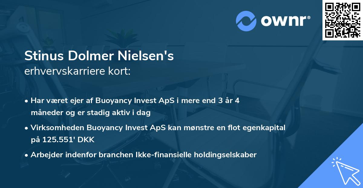Stinus Dolmer Nielsen's erhvervskarriere kort
