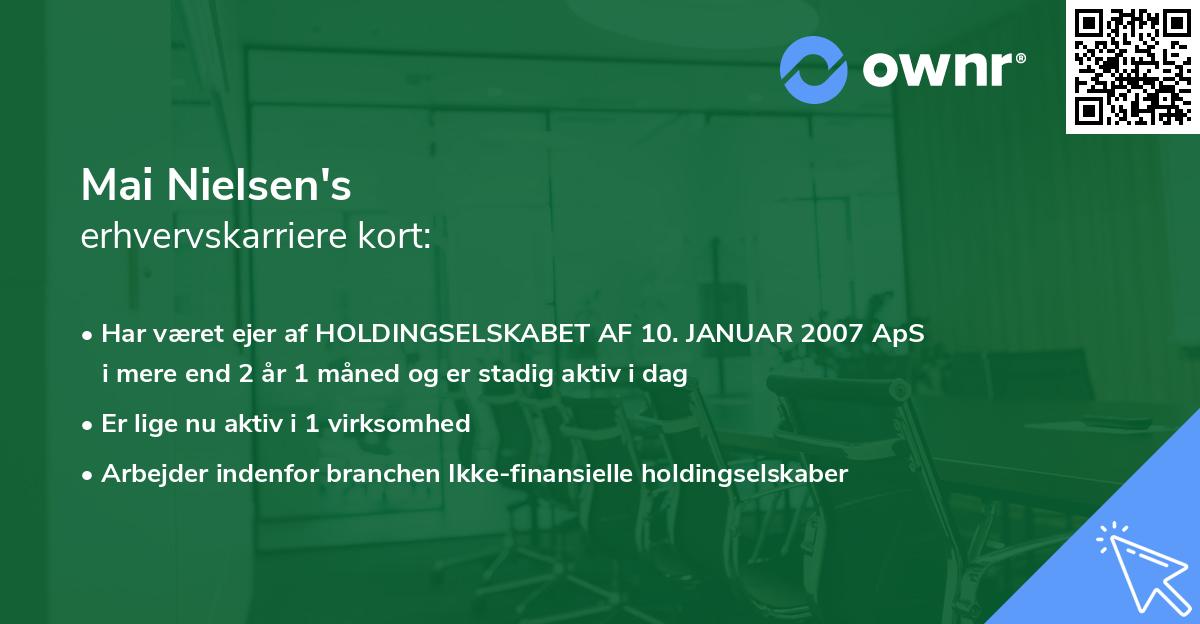 Mai Nielsen's erhvervskarriere kort