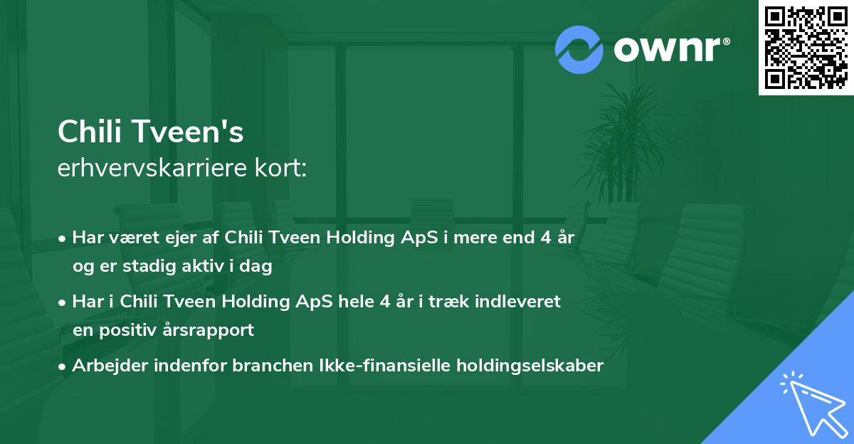 Chili Tveen's erhvervskarriere kort