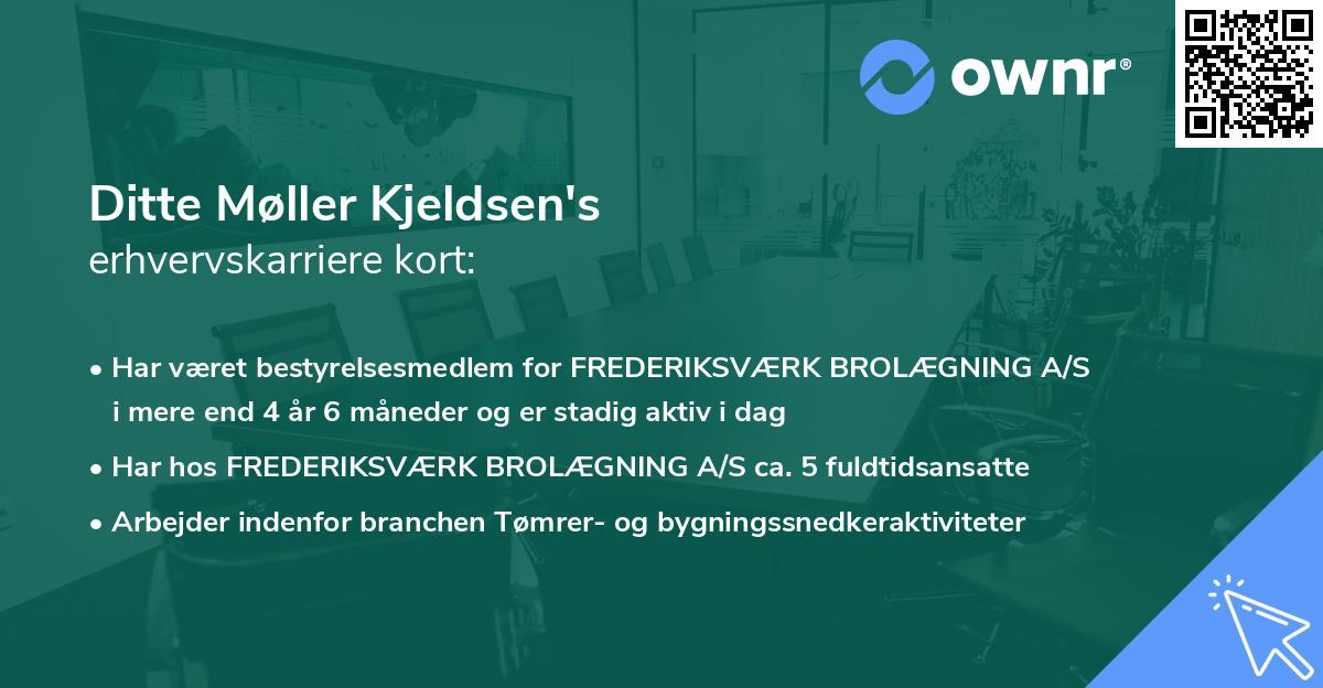 Ditte Møller Kjeldsen's erhvervskarriere kort