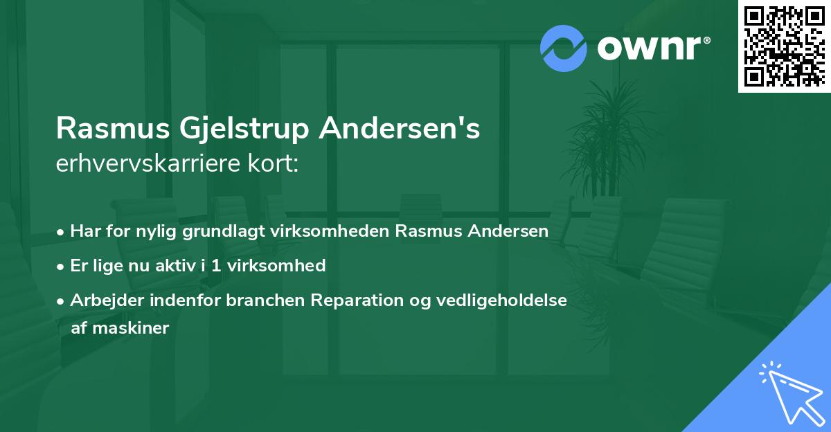 Rasmus Gjelstrup Andersen's erhvervskarriere kort