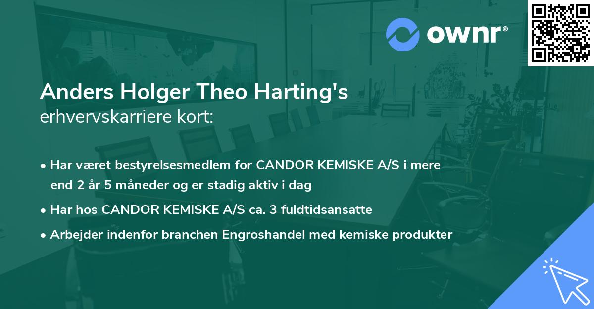 Anders Holger Theo Harting's erhvervskarriere kort