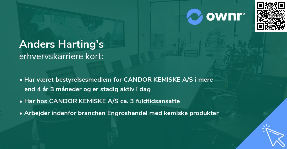 Anders Harting's erhvervskarriere kort