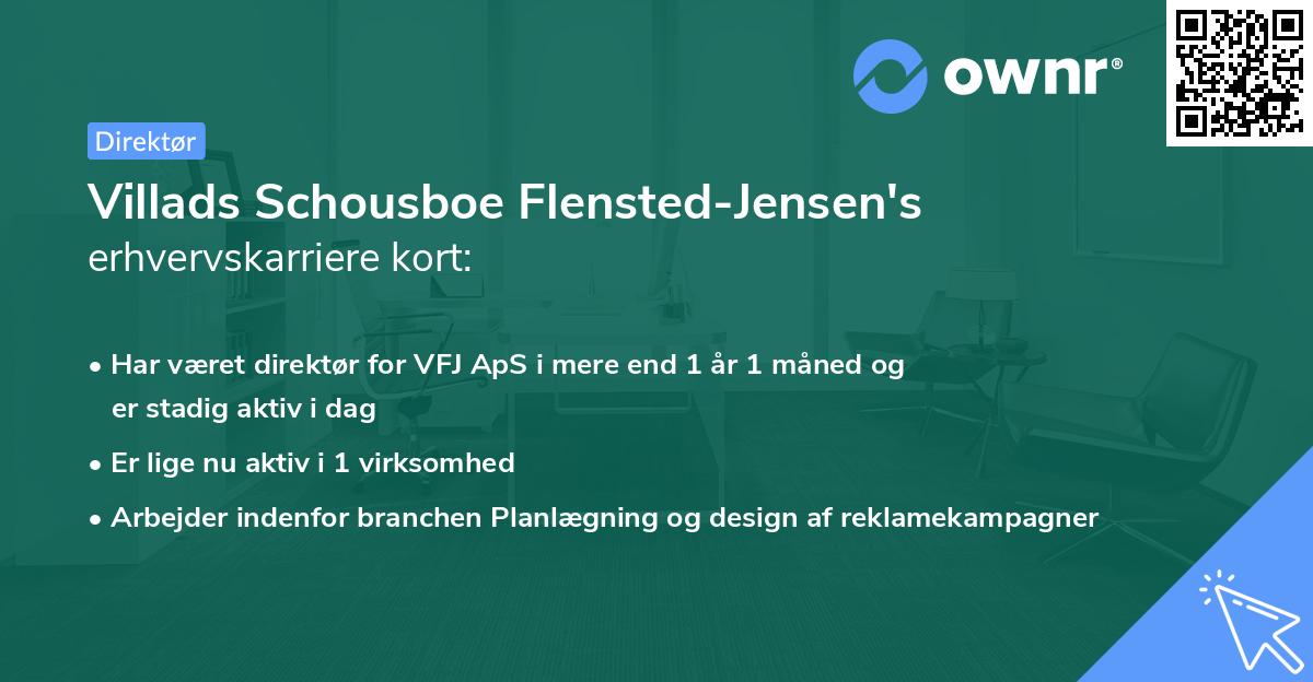Villads Schousboe Flensted-Jensen's erhvervskarriere kort
