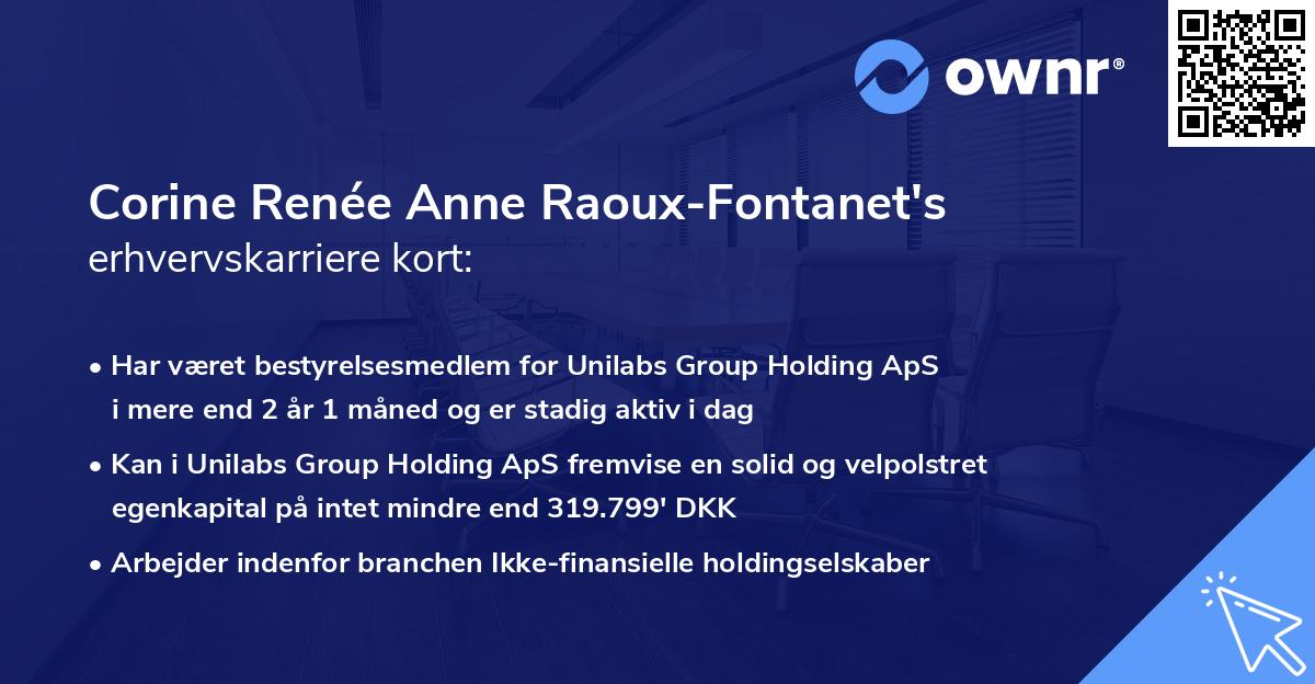 Corine Renée Anne Raoux-Fontanet's erhvervskarriere kort