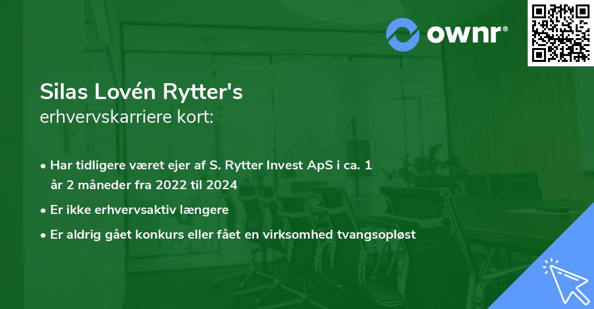 Silas Lovén Rytter's erhvervskarriere kort