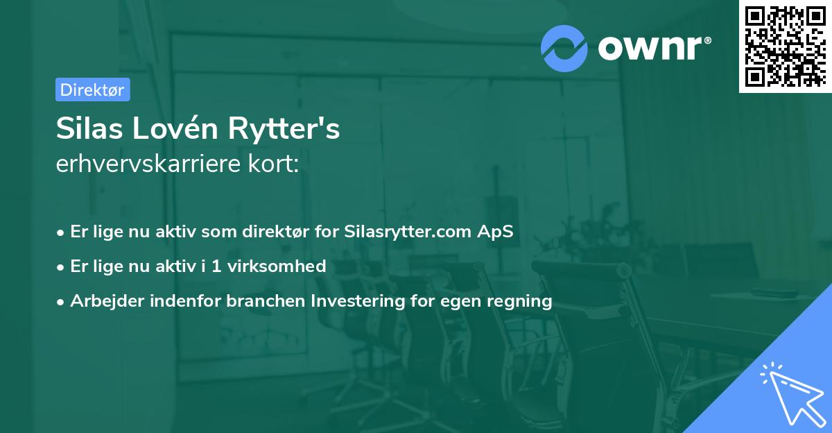 Silas Lovén Rytter's erhvervskarriere kort