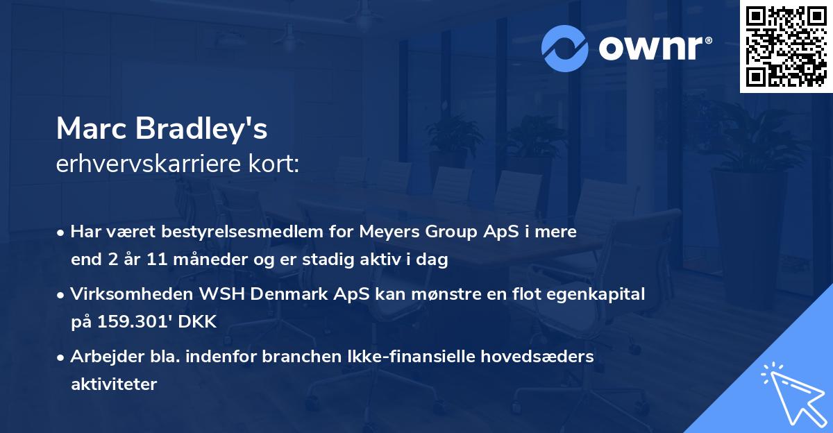 Marc Bradley's erhvervskarriere kort