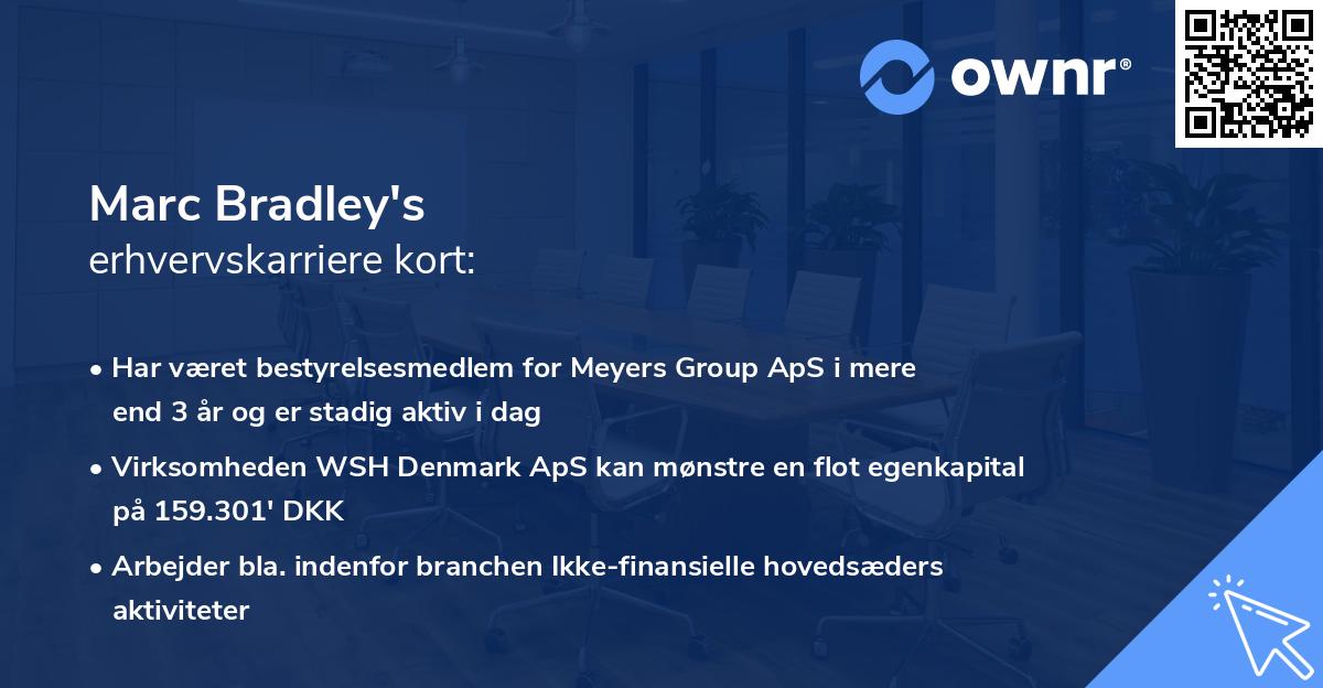 Marc Bradley's erhvervskarriere kort