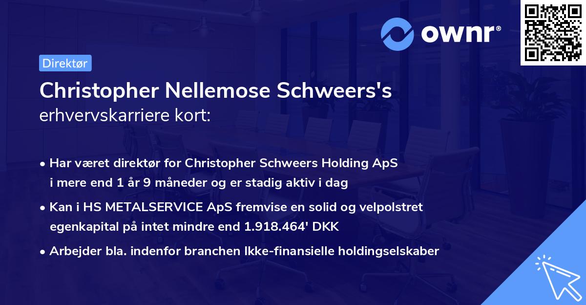 Christopher Nellemose Schweers's erhvervskarriere kort