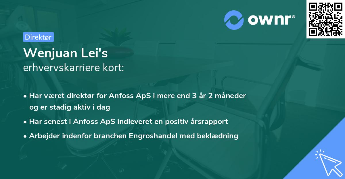 Wenjuan Lei's erhvervskarriere kort