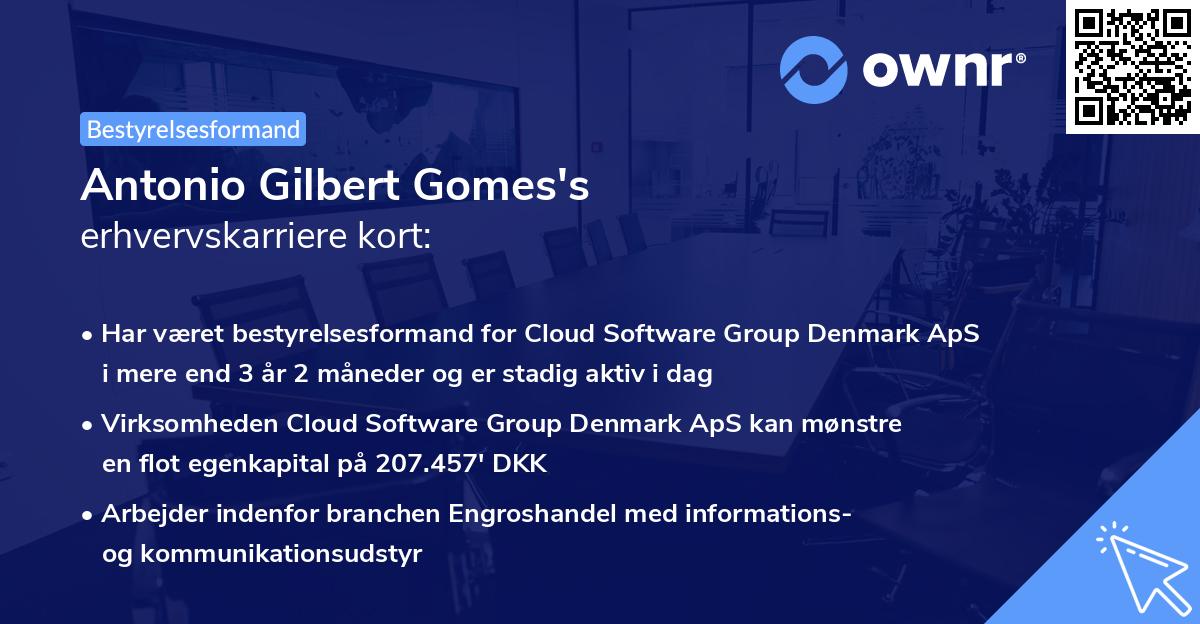 Antonio Gilbert Gomes's erhvervskarriere kort