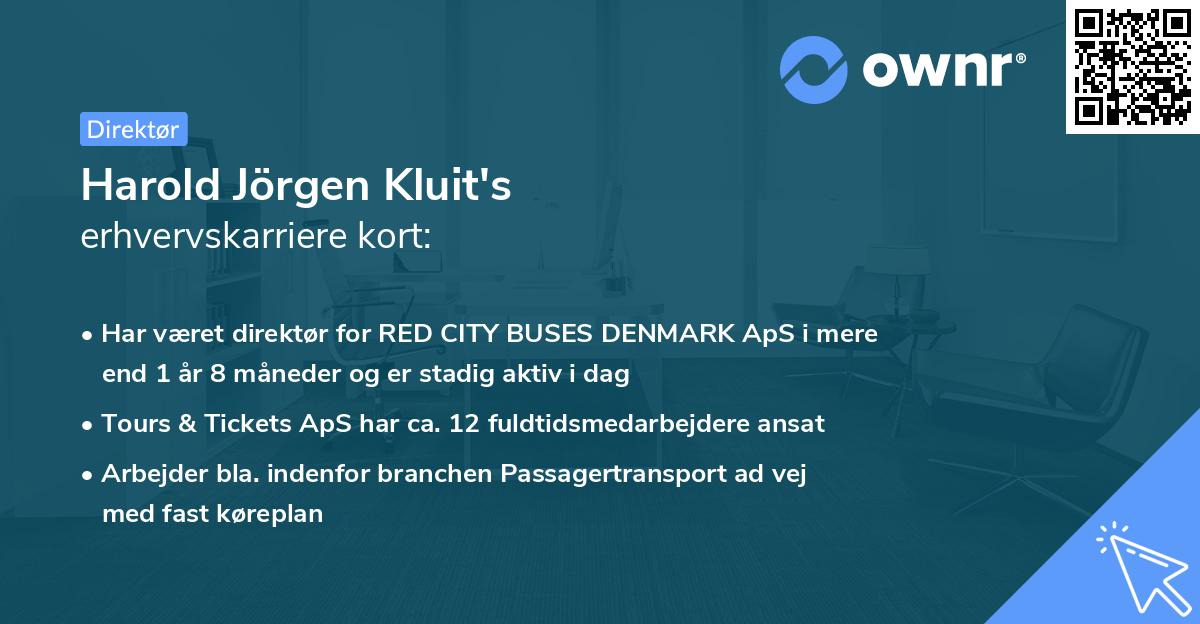 Harold Jörgen Kluit's erhvervskarriere kort