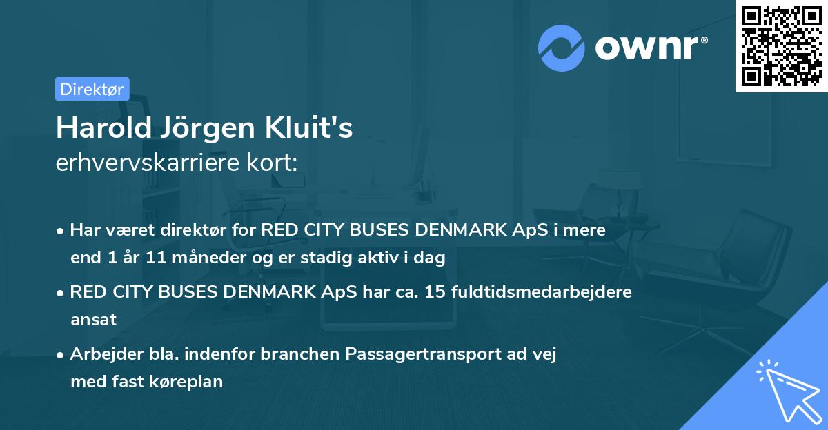Harold Jörgen Kluit's erhvervskarriere kort