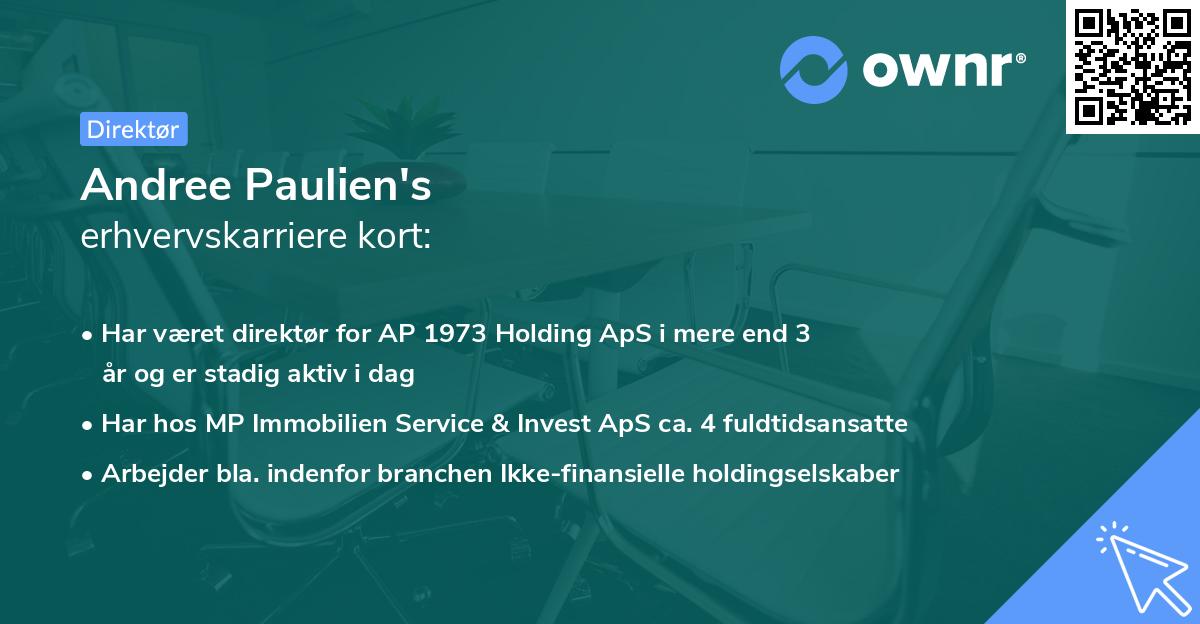 Andree Paulien's erhvervskarriere kort